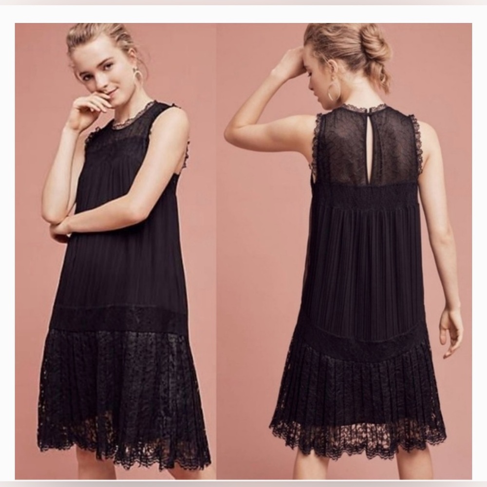Anthropologie Floreat high-low Black Lace Dress